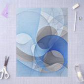 Modern Abstract Blue Gray Fractal Art Graphic Tissuepapier (Craft)
