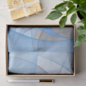 Modern Abstract Blue Gray Fractal Art Graphic Tissuepapier (Geschenk)