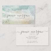 Modern Abstract Blue Green Watercolor Shapes Visitekaartje (Voorkant / Achterkant)