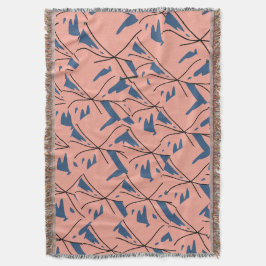 Modern Abstract Blue & Pink Geometric Pattern Flee Deken