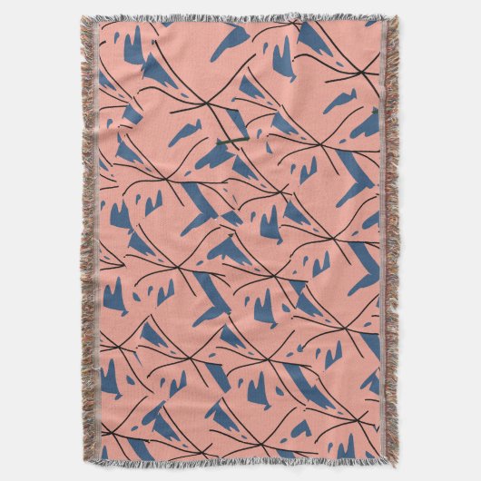 Modern Abstract Blue & Pink Geometric Pattern Flee Deken (Voorkant Verticaal)