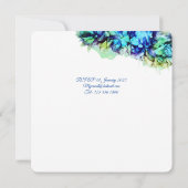 Modern Abstract Blue Turquoise Blauwgroen Haze Wed Kaart (Achterkant)