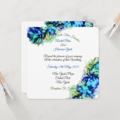 Modern Abstract Blue Turquoise Blauwgroen Haze Wed Kaart (Voorkant / Achterkant in situ)