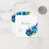 Modern Abstract Blue & Turquoise Wedding Dank je Notitiekaartje (Voorkant / Achterkant in situ)