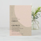 MODERN ABSTRACT BLUSH PEACH PINK VERLOVING INVITE BEDANKKAART (Staand voorkant)