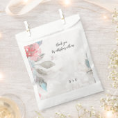 Modern Abstract Blush Roos & Wildflower Wedding Bedankzakje (Geknipt)