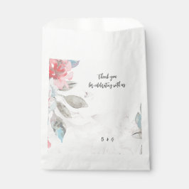 Modern Abstract Blush Roos & Wildflower Wedding Bedankzakje