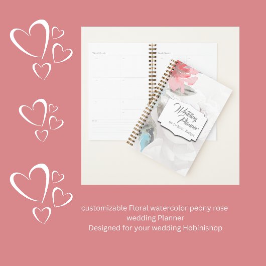Modern Abstract Blush Roos & Wildflower Wedding Planner