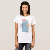 Modern Abstract Blush Roze Blauwe Vormen Monogram T-shirt (Voorkant volledig)