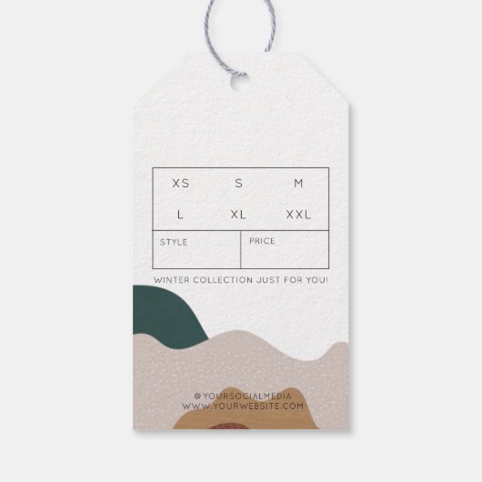 Modern Abstract Boho Business Clohing Hang Label Cadeaulabel (Achterkant)