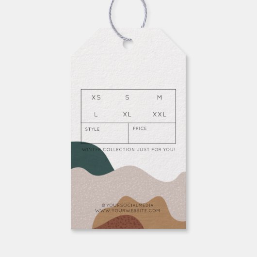 Modern Abstract Boho Business Clohing Hang Label Cadeaulabel (Achterkant)