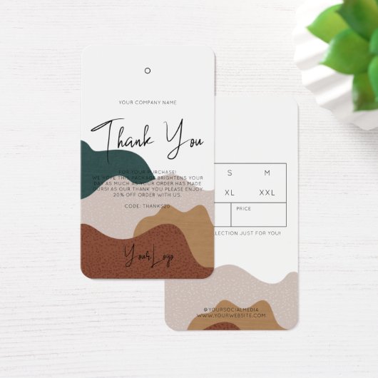 Modern Abstract Boho Business Clohing Hang Label Visitekaartje (Bureau)