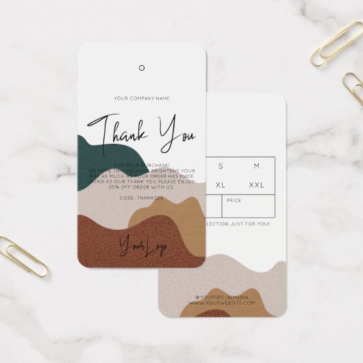 Modern Abstract Boho Business Clohing Hang Label Visitekaartje (Kantoor)