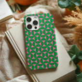 Modern Abstract Bos Groen & Roze Mid Century Case-Mate iPhone Case