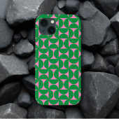 Modern Abstract Bos Groen & Roze Mid Century Case-Mate iPhone Case