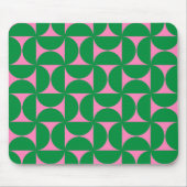 Modern Abstract Bos Groen & Roze Mid Century Muismat (Voorkant)