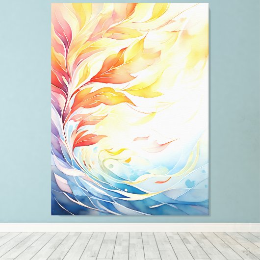 Modern Abstract Botanical Canvas Print (Insitu (Houten vloer))