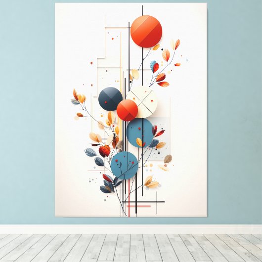 Modern Abstract Botanical Geometry Canvas Afdruk (Insitu (Houten vloer))