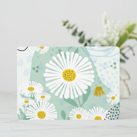 Modern Abstract Botanical Seaside Daisy Kaart (Staand voorkant)