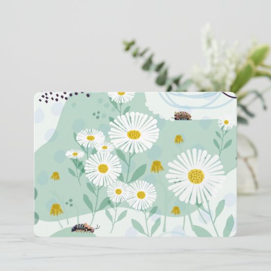 Modern Abstract Botanical Seaside Daisy Kaart (Staand voorkant)