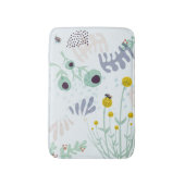 Modern Abstract Botanical Yellow Billy Button Badmat (Voorkant Verticaal)