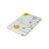 Modern Abstract Botanical Yellow Billy Button Badmat (Gekanteld)