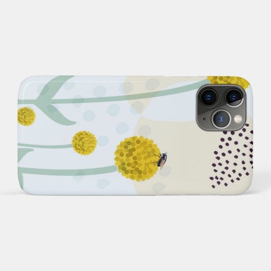 Modern Abstract Botanical Yellow Billy Button Case-Mate iPhone Case (Achterkant (horizontaal))