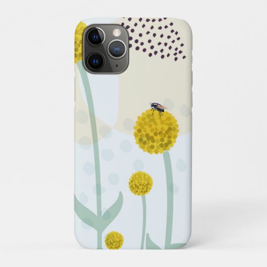 Modern Abstract Botanical Yellow Billy Button Case-Mate iPhone Case (Achterkant)