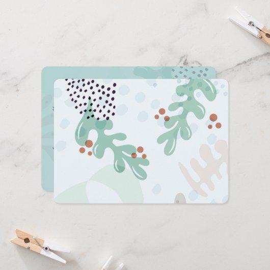 Modern Abstract Botanical Yellow Billy Button Kaart (Voorkant / Achterkant in situ)