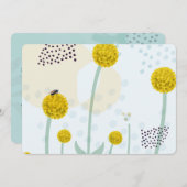 Modern Abstract Botanical Yellow Billy Button Kaart (Voorkant / Achterkant)