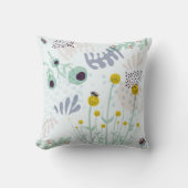 Modern Abstract Botanical Yellow Billy Button Kussen (Voorkant)
