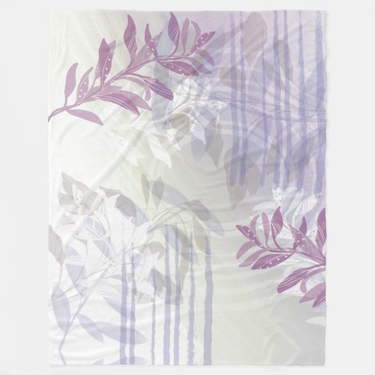 Modern Abstract botanisch blad Fleece Deken (Voorkant)