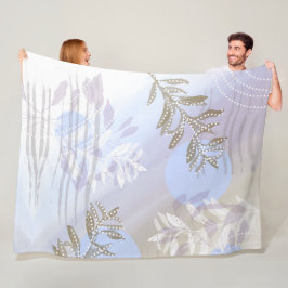 Modern Abstract botanisch blad Fleece Deken