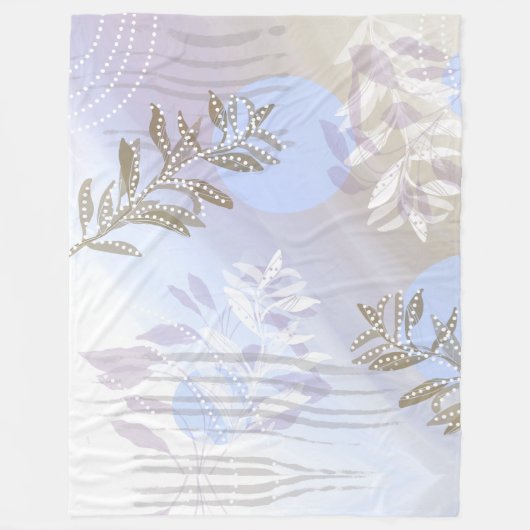 Modern Abstract botanisch blad Fleece Deken (Voorkant)