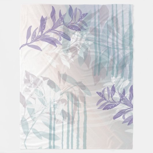 Modern Abstract botanisch blad Fleece Deken (Voorkant)