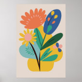 Modern Abstract Botanisch Bloem Poster (Voorkant)