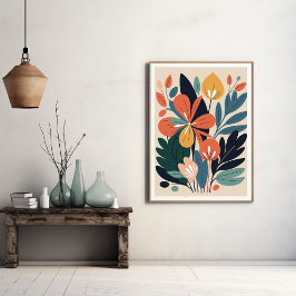 Modern Abstract Botanisch Bloem Poster