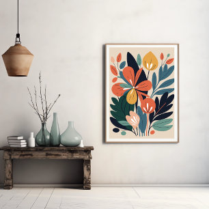 Modern Abstract Botanisch Bloem Poster
