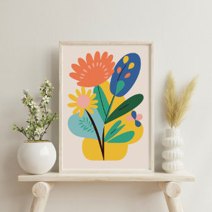 Modern Abstract Botanisch Bloem Poster