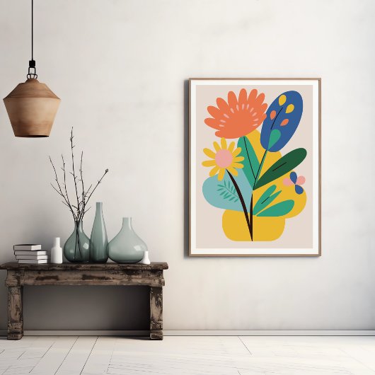 Modern Abstract Botanisch Bloem Poster