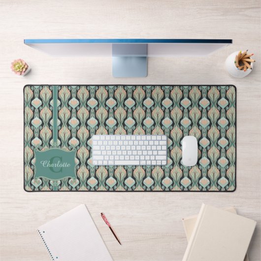 Modern Abstract botanisch monogrampatroon Bureaumat (Kantoor 1)