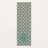 Modern Abstract botanisch monogrampatroon Yogamat (Voorkant)