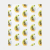 Modern Abstract Botanisch Patroon Fleece Deken (Voorkant)