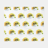 Modern Abstract Botanisch Patroon Fleece Deken (Voorkant (Horizontaal))