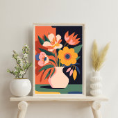Modern Abstract Botanisch Vaas Bloem Poster