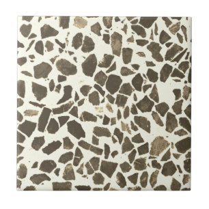 Modern Abstract Bruin Beige Marmeren Steen Terrazz Tegeltje