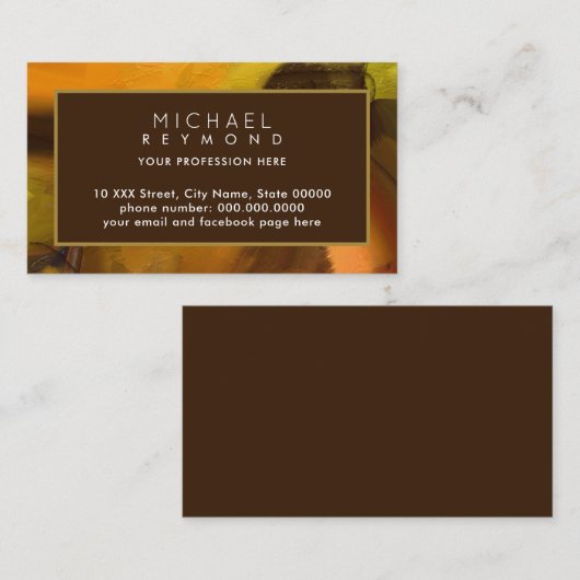 Modern Abstract bruin Lijst Visitekaartje (Voorkant / Achterkant)