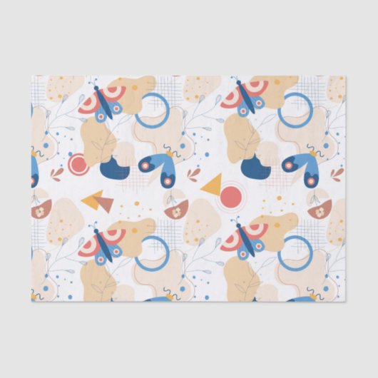 Modern Abstract Butterflies Tissuepapier (Voorkant)