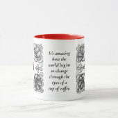 Modern Abstract BW Doodle en Initiaal in het Rood Mok (Midden)