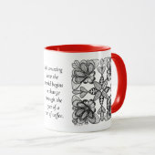 Modern Abstract BW Doodle en Initiaal in het Rood Mok (Voorkant rechts)